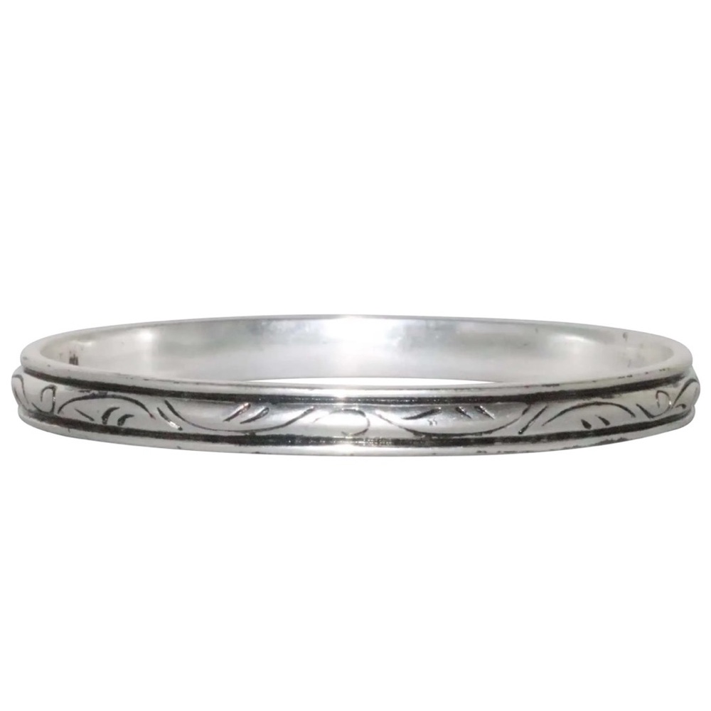 Vintage Ralph Lauren Heavy Silver Scroll Bangle Bracelet